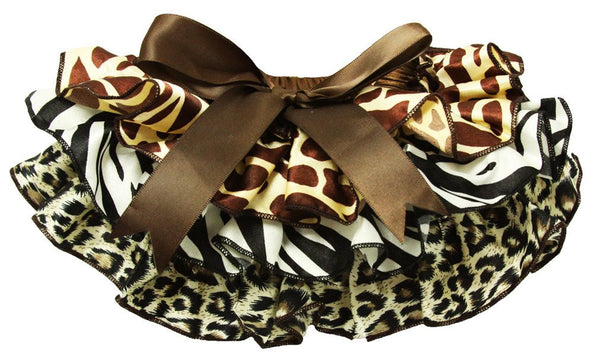 Satin Bloomers with Ruffles and Leopard Print